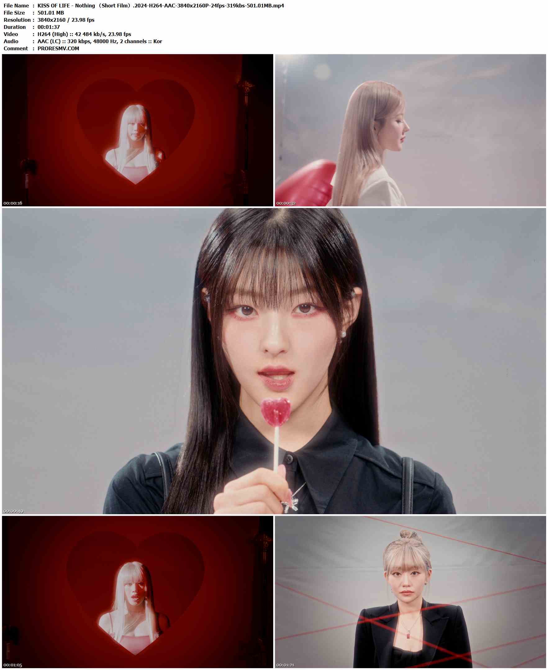 KISS OF LIFE - Nothing （Short Film）.2024-H264-AAC-3840x2160P-24fps-319kbs-501.01MB官方MV_高清MV